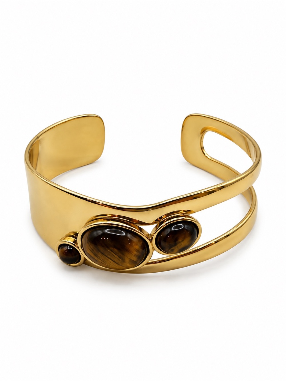 Tiger’s Eye Gold Cuff Bracelet